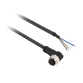TES Electric M8 Cordset; Female Right Angle; 4-Pin; 4-Wire; 10m PUR Cable